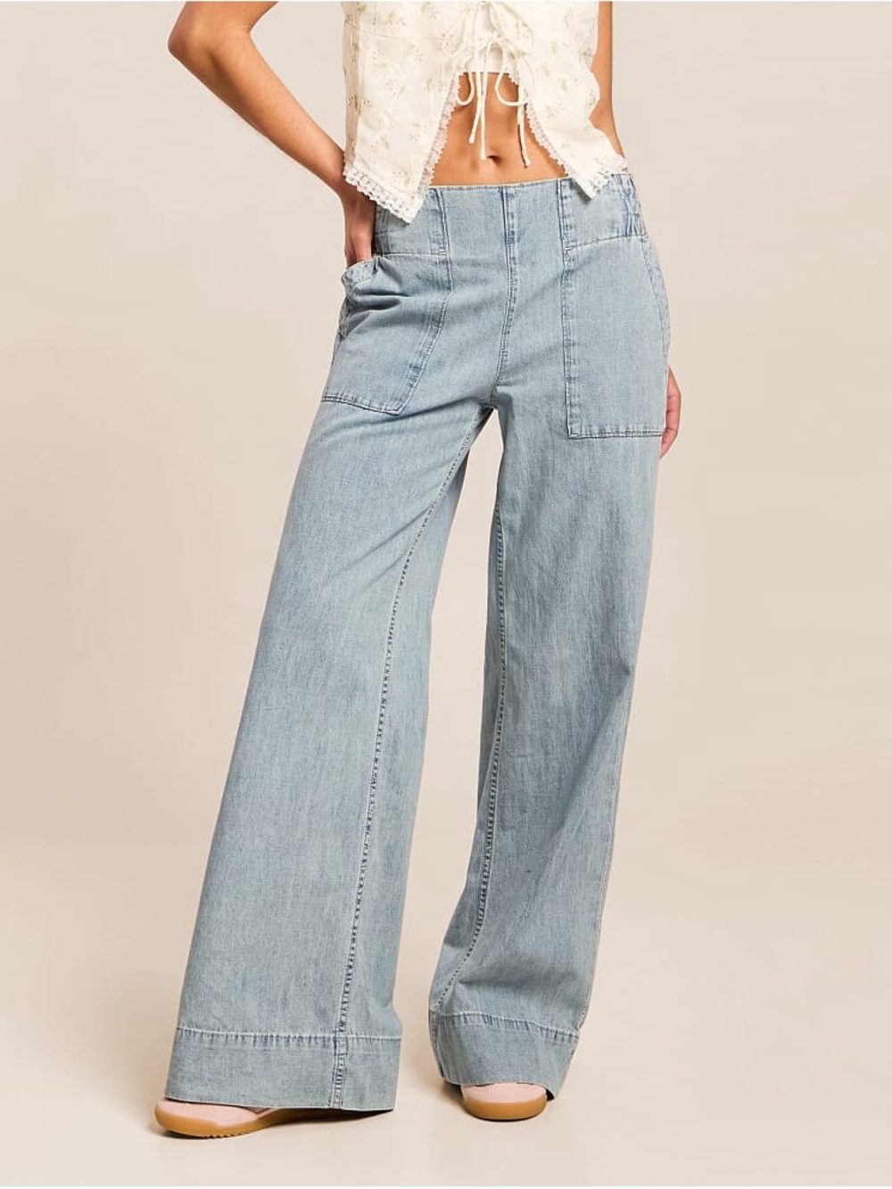 Free People- We The Free Breezy Denim Pull On Jeans Sz XS